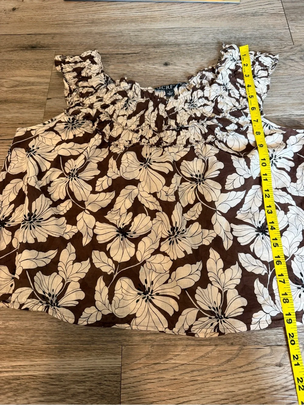 J Crew Smocked Neckline Blouse Top Cotton Fall Transitional Natural Fibers